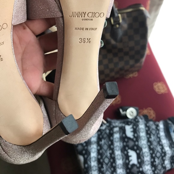 Authentic Jimmy Choo Ballet Lance Glitter Sandals - Picture 7 of 10